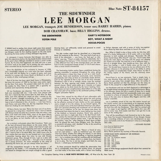 Lee Morgan - The Sidewinder (BST 84157) LP 1964 US Blue Note|中古LP
