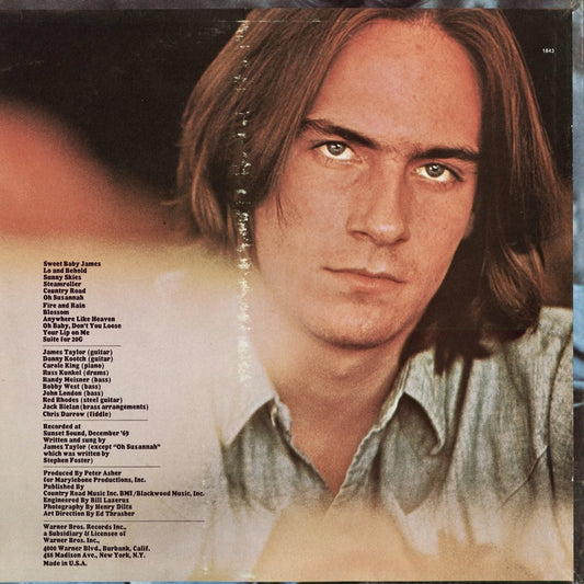 James Taylor - Sweet Baby James (WS 1843) 1970 US Warner Bros.|中古LP