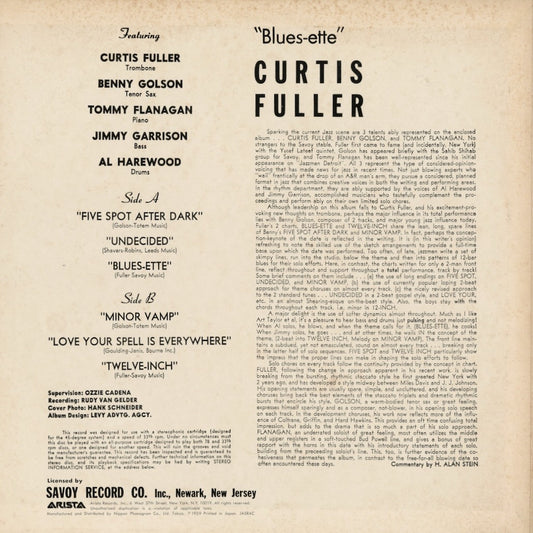 Curtis Fuller – Blues-Ette (22RS-2) LP 1977 JPN Arista | 中古LP