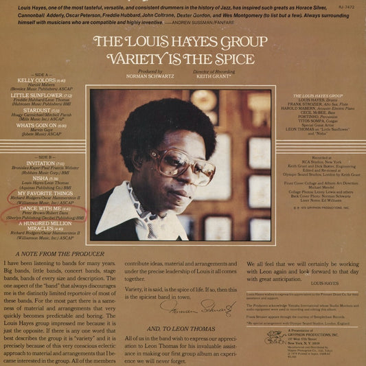 Louis Hayes - Variety Is The Spice (RJ-7472) 1979 JPN Gryphon|中古LP