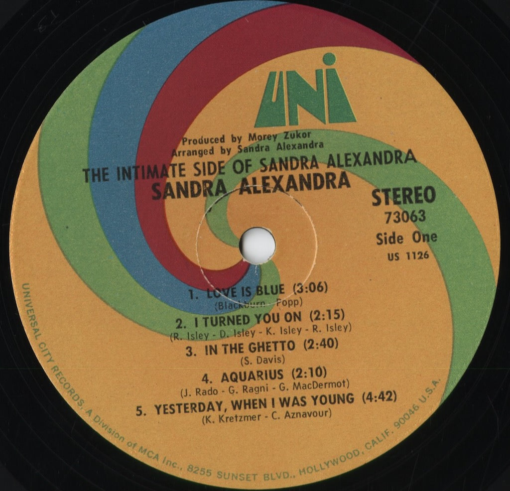 Sandra Alexandra - The Intimate Side Of Sandra Alexandra (73063) 1969 US UNI|中古LP