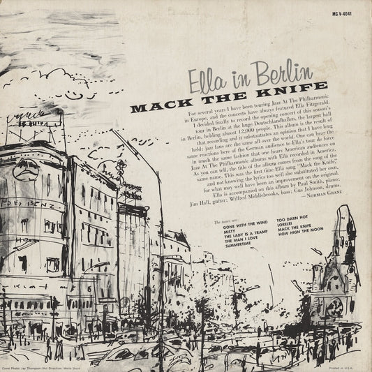 Ella Fitzgerald / エラ・フィッツジェラルド / Mack The Knife - Ella In Berlin (MG V-4041)