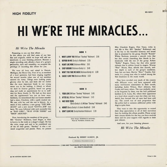 The Miracles - Hi We're The Miracles (M5-160V1) 1981 US Motown|中古LP