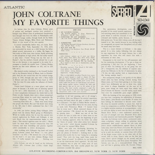 John Coltrane – My Favorite Things (SD 1361) 1975 US Atlantic | 中古LP