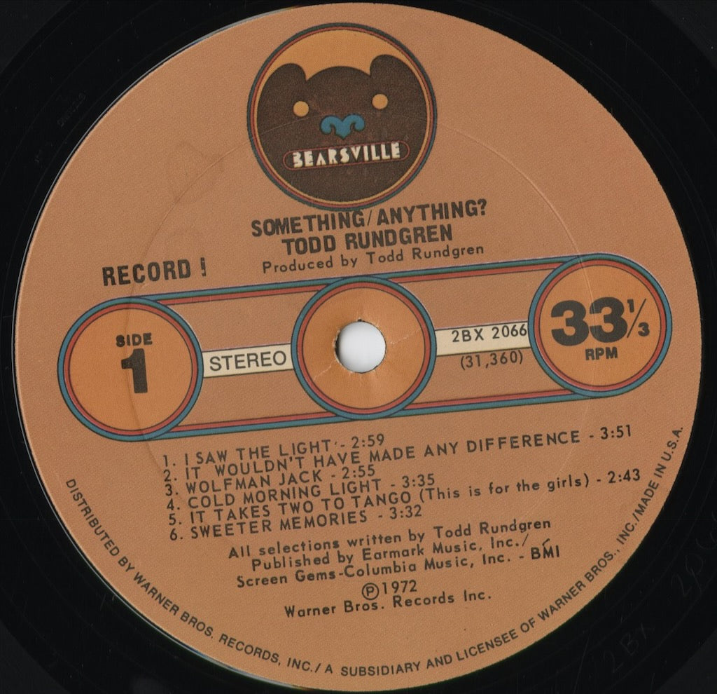 Todd Rundgren - Something / Anything? (2BX 2066) LP 1972 US Bearsville|中古LP