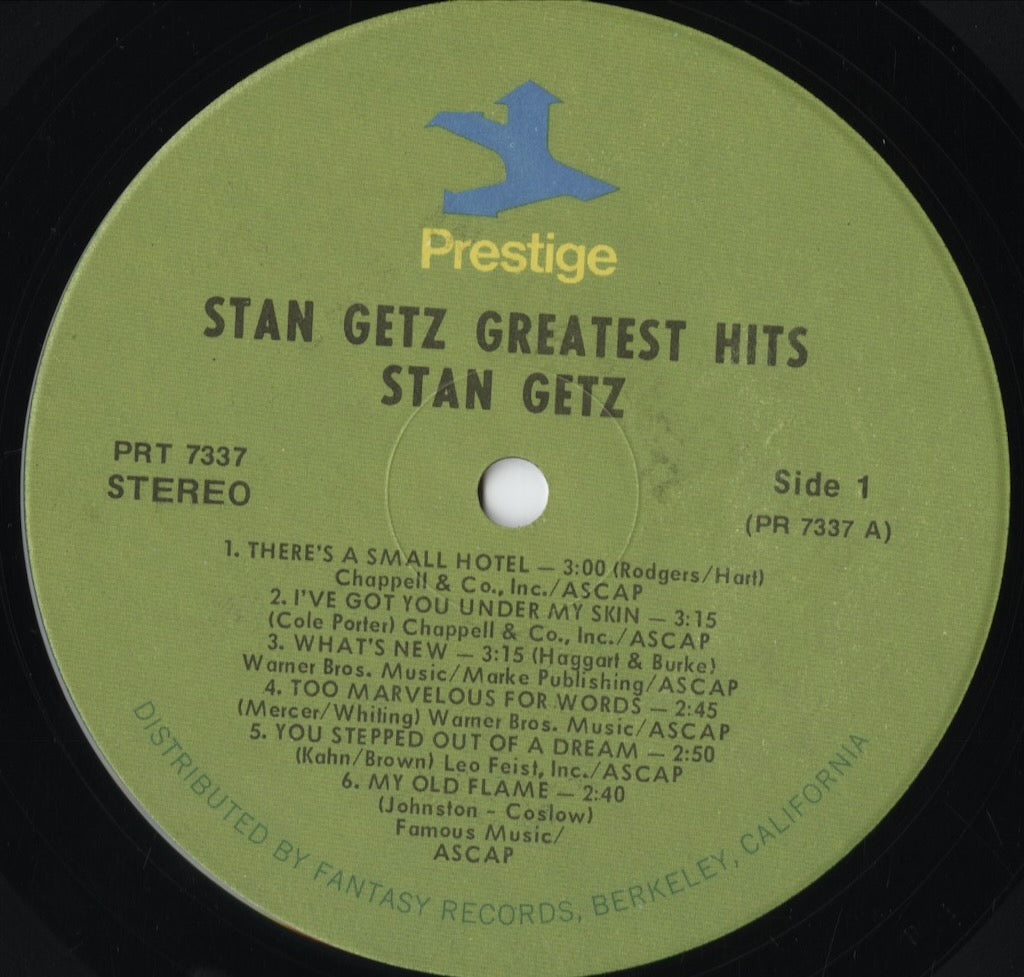 Stan Getz - Stan Getz Greatest Hits (PRT-7337) 1970's US Prestige|中古LP