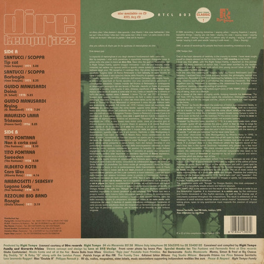 V.A. - Dire Tempo Jazz (ATCL 803) LP 1995 Italy Right Tempo|中古LP