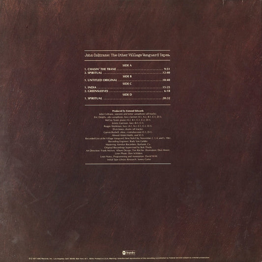 John Coltrane / ジョン・コルトレーン / The Other Village Vanguard Tapes -2LP (AS-9325)