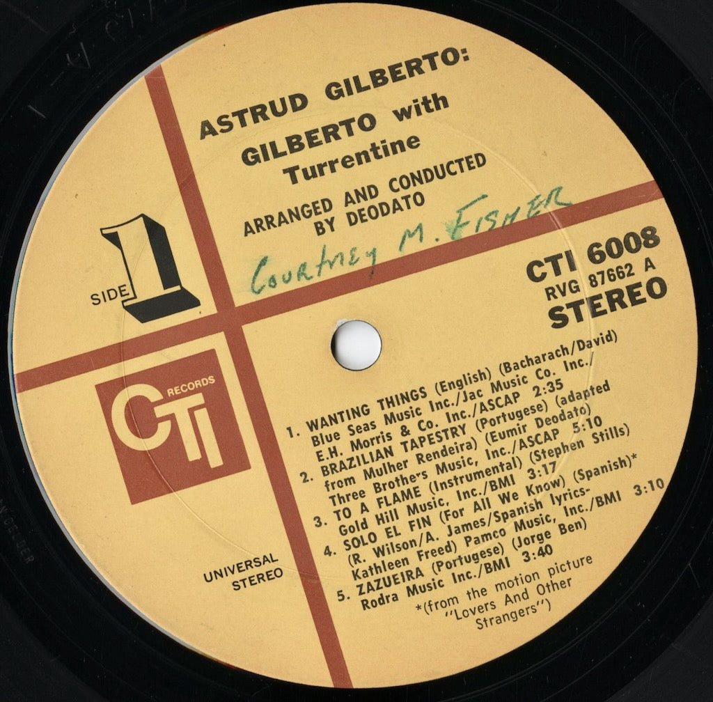 Astrud Gilberto / アストラッド・ジルベルト / Gilberto With Turrentine (CTI 6008)