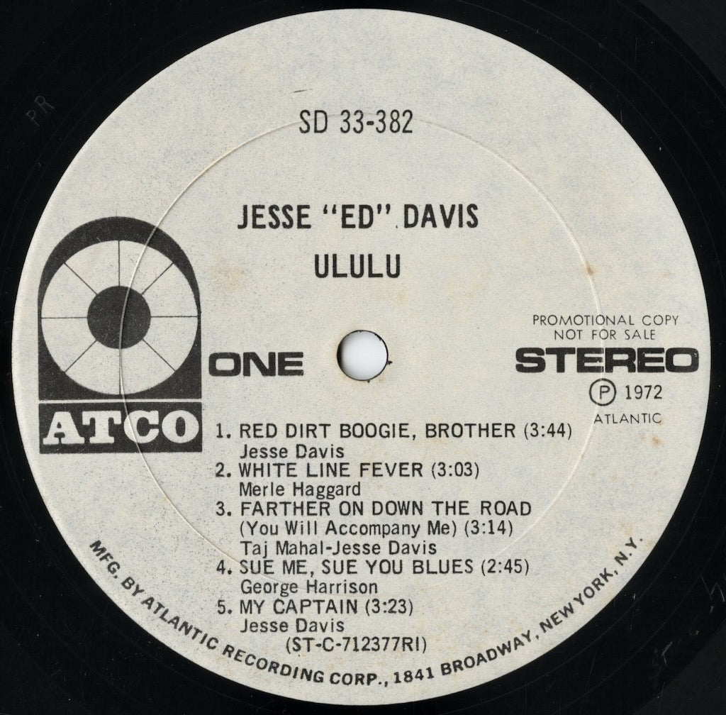 Jesse Ed Davis - Ululu (SD 33-382) 1972 US Atco|中古LP
