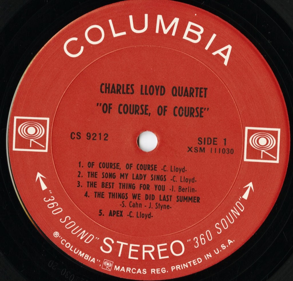 Charles Lloyd – Of Course, Of Course (CS 9212) LP 1965 US Columbia | 中古LP