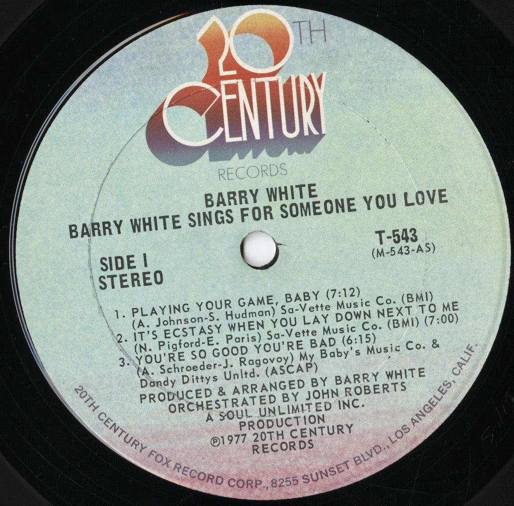 Barry White - Sings For Someone You Love (T-543) 1977 US 20th Century|中古LP