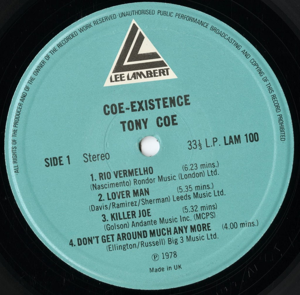 Tony Coe - Coe-Existence (LAM 100) 1978 UK Lee Lambert|中古LP