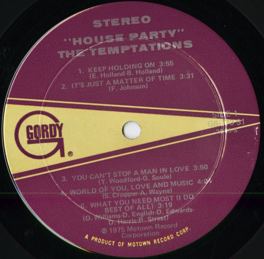 The Temptations - House Party (G6-973S1) 1975 US Gordy|中古LP