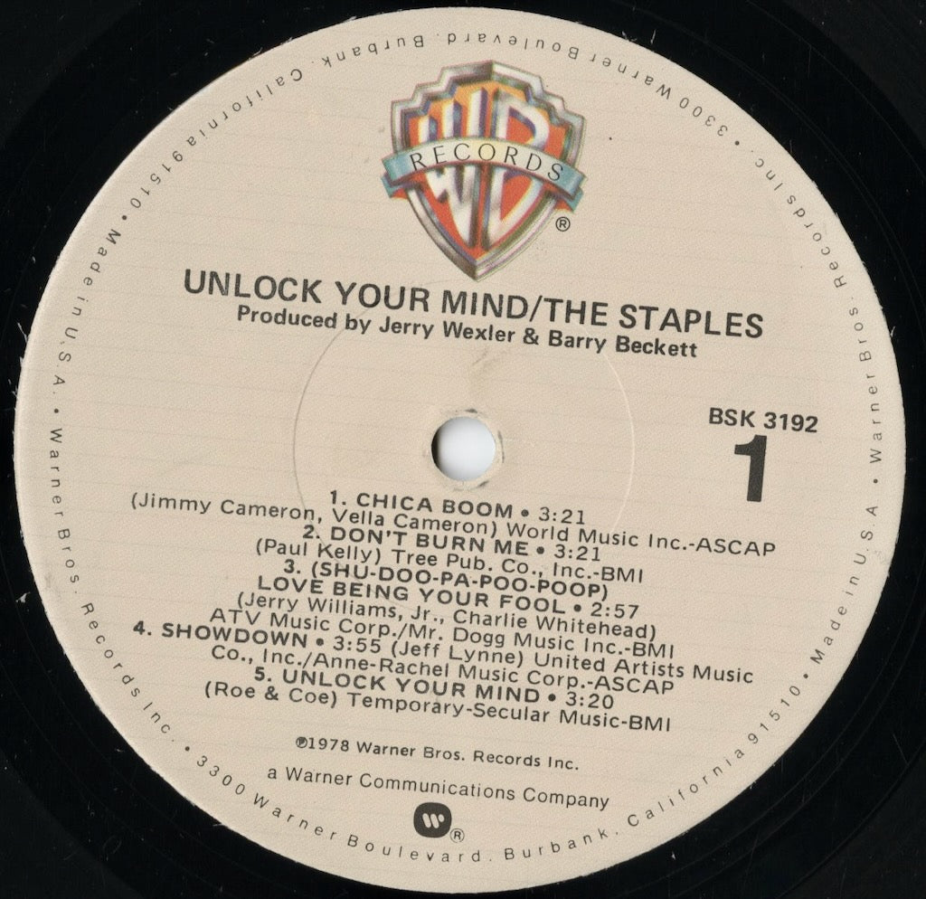 The Staples - Unlock Your Mind (BSK 3192) LP 1978 US Warner Bros.|中古LP