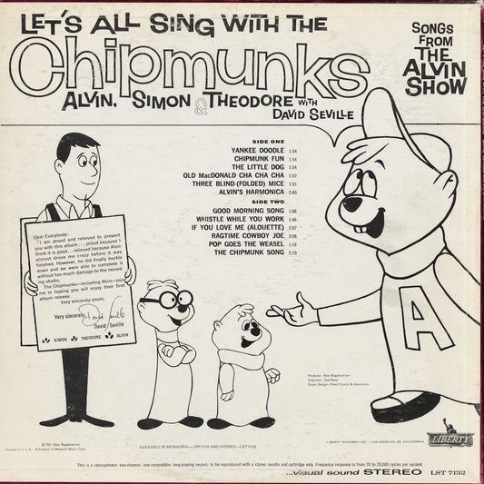 The Chipmunks / チップマンクス / Let's All Sing With The Chipmunks (LST 7132)