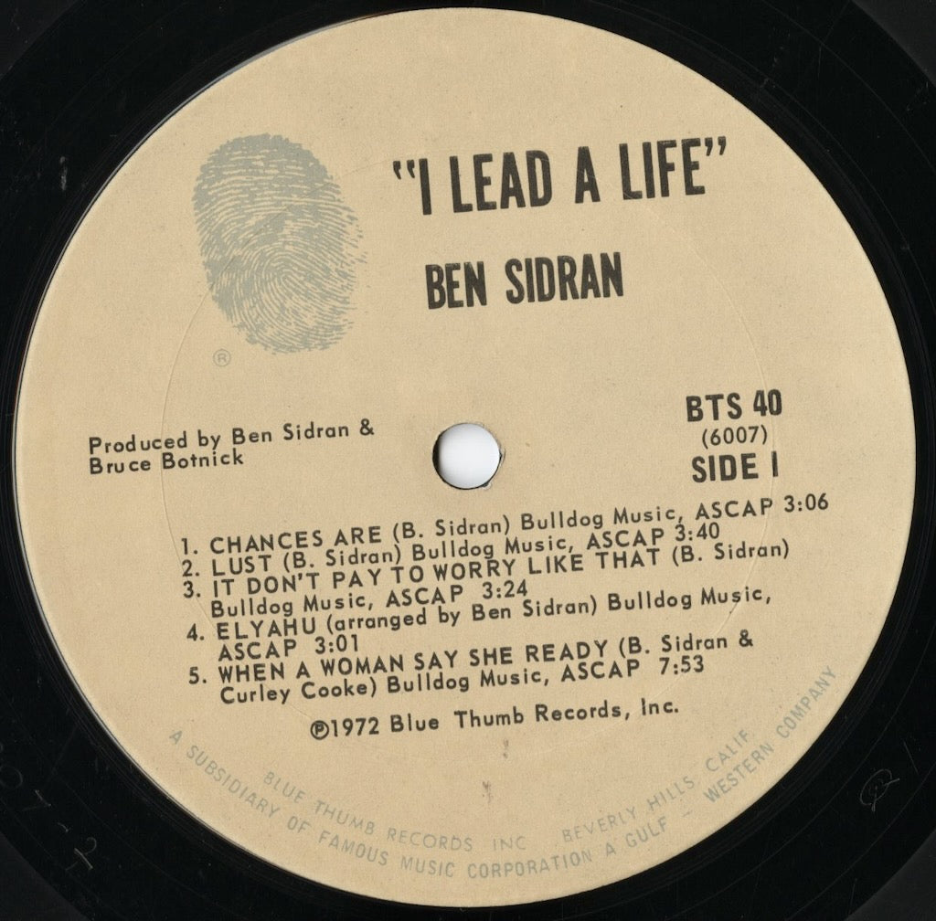 Ben Sidran / ベン・シドラン / I Lead A Life (BTS 40)