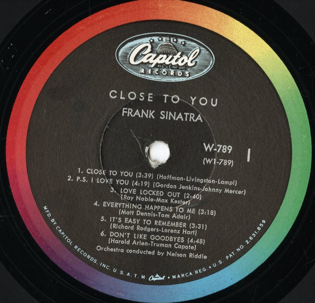 Frank Sinatra - Close To You (W-789) 1959 US Capitol|中古LP