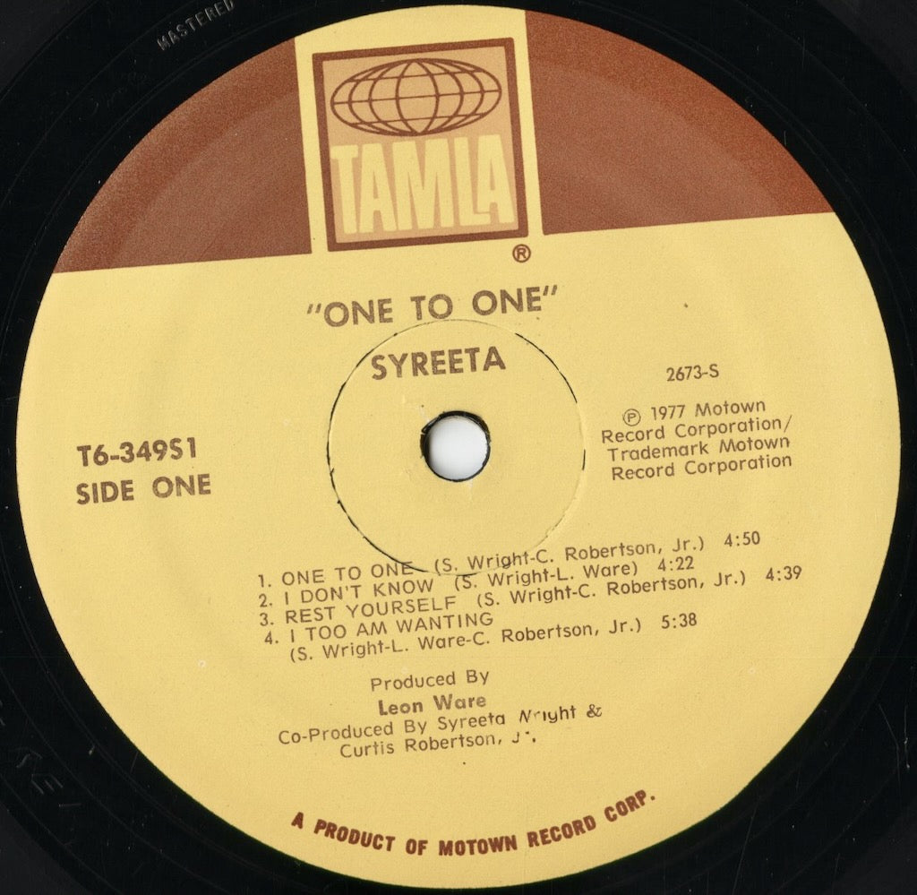 Syreeta - One To One (T6-349S1) 1977 US Tamla|中古LP