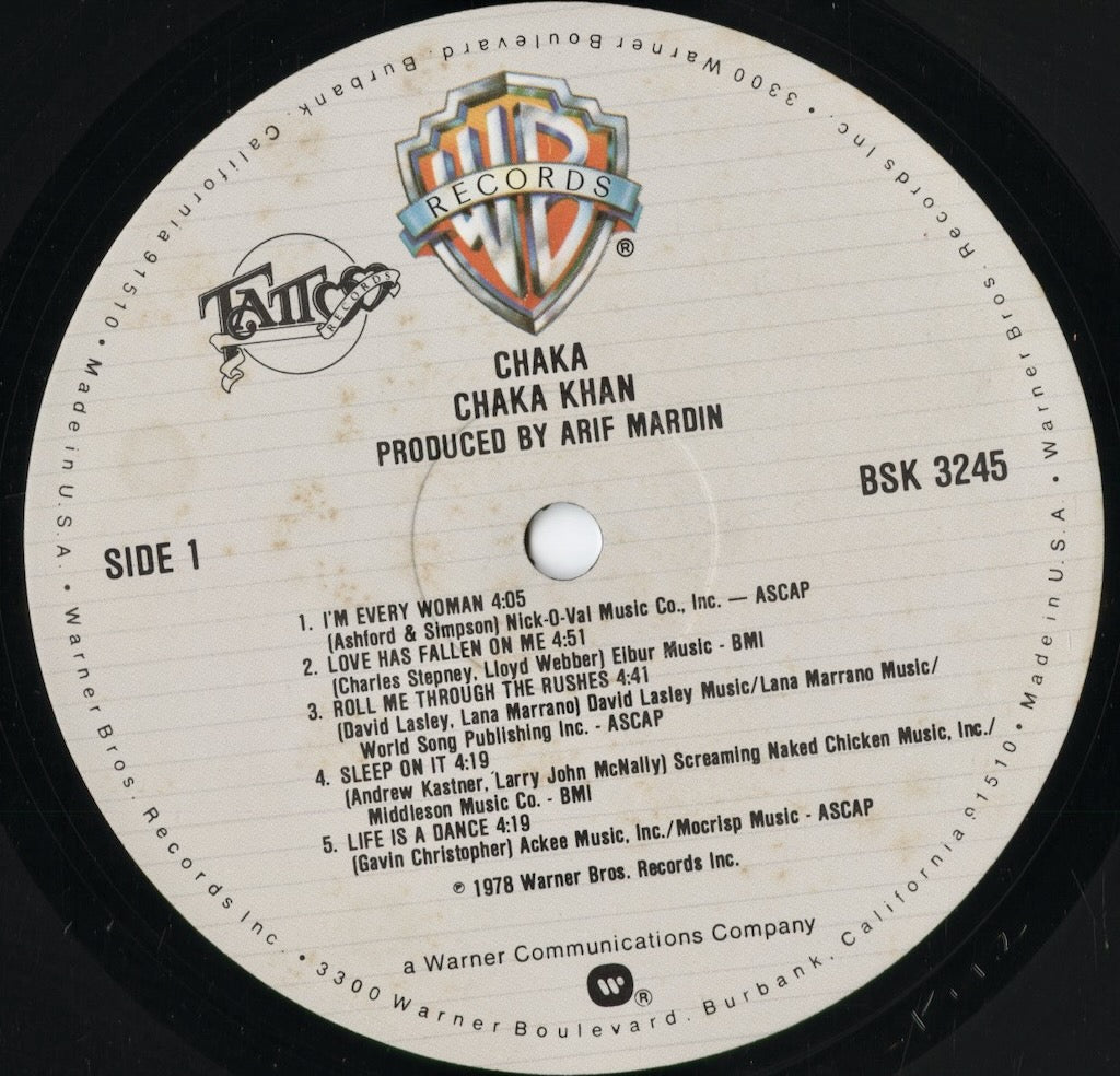Chaka Khan - Chaka (BSK 3245) 1978 US Warner Bros|中古LP