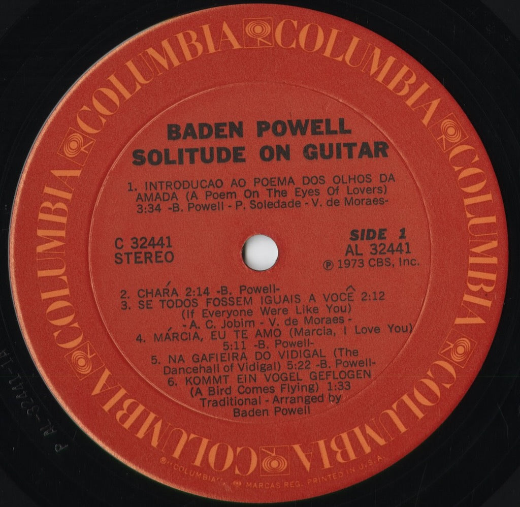 Baden Powell - Solitude On Guitar (C32441) 1973 US Columbia|中古LP