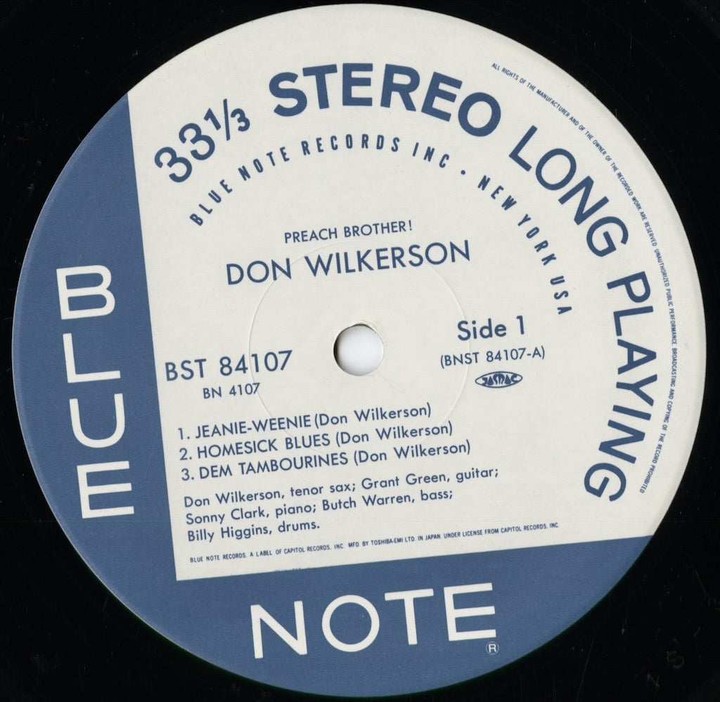 Don Wilkerson - Preach Brother! (BN 4107) 1990 JPN Blue Note|中古LP