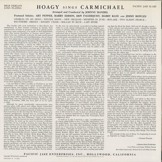 Hoagy Carmichael - Hoagy Sings Carmichael With The Pacific Jazzmen (GXH-3505) 1980 JPN Pacific Jazz - キングレコード|中古LP