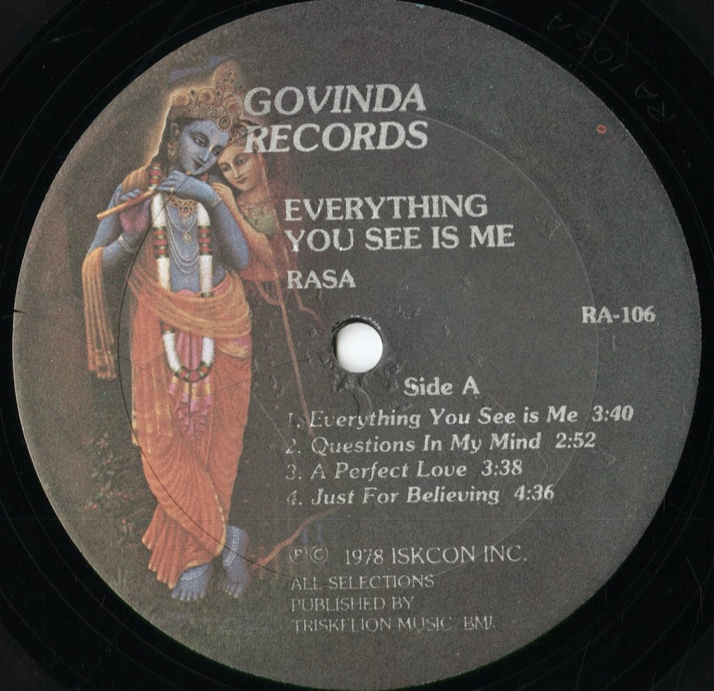 Rasa - Everything You See Is Me (RA-106) 1978 US Govinda|中古LP