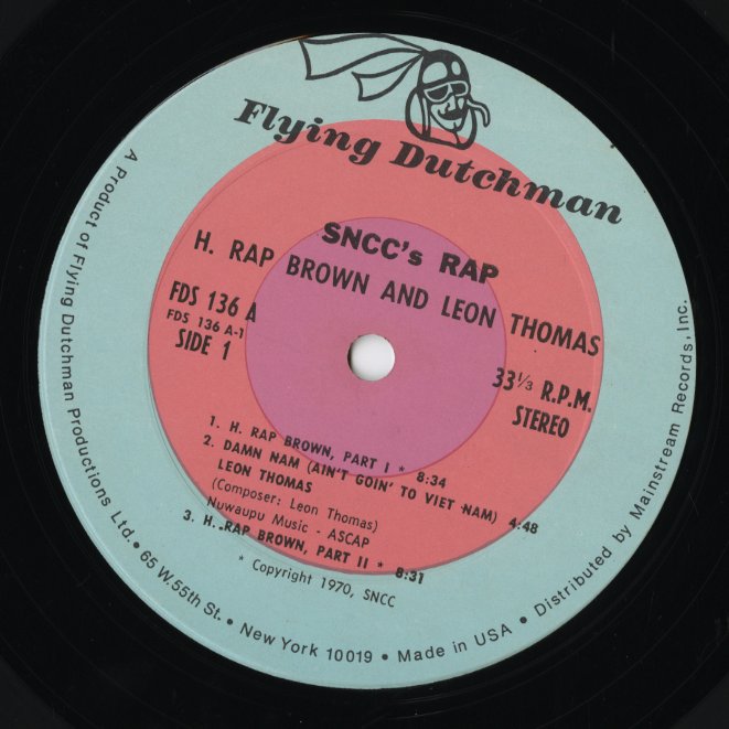 H. Rap Brown, Leon Thomas / SNCC's Rap (FDS-136)