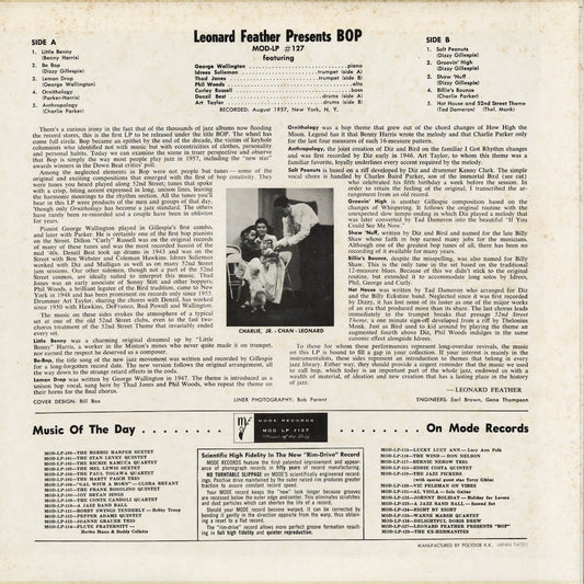 Leonard Feather - Leonard Feather Presents "BOP" 52nd St. (MP 2333) LP 1973 JPN Polydor