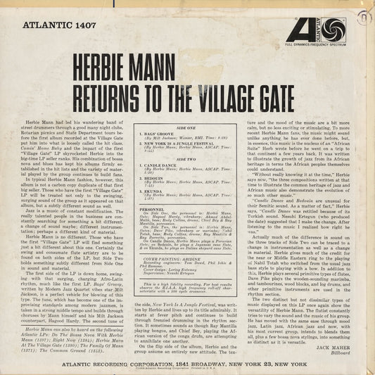 Herbie Mann / ハービー・マン / Returns To The Village Gate (1407) MONO