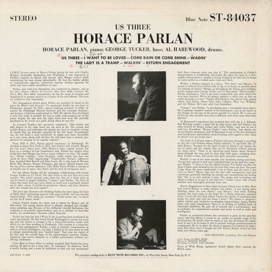 Horace Parlan - Us Three (GXF-3154) 1979 JPN Blue Note|中古LP