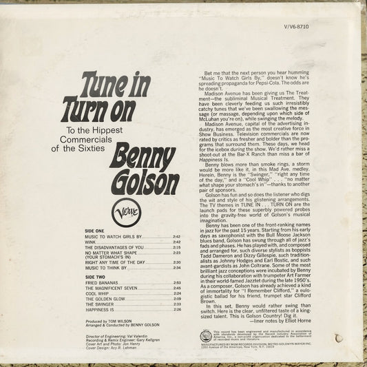 Benny Golson - Tune In Turn On (V6-8710) 1967 US Verve|中古LP