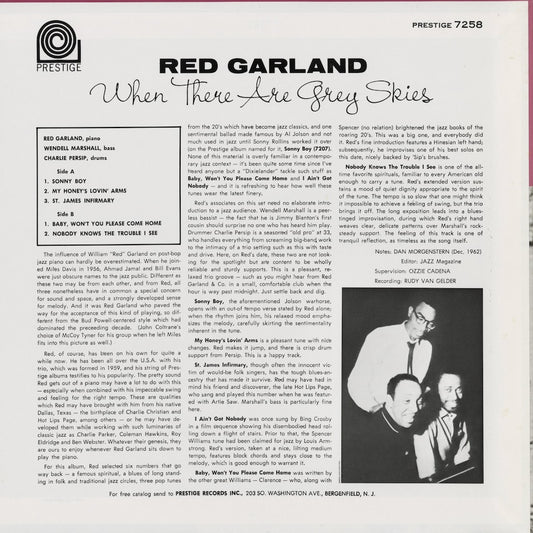 Red Garland - When There Are Grey Skies (VIJJ-30071) 1994 JPN Prestige / Victor|中古LP