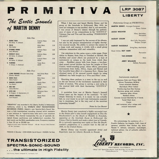 Martin Denny / マーティン・デニー / Primitiva - MONO (LRP 3087)