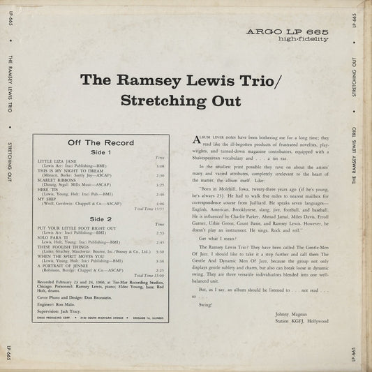 Ramsey Lewis – Stretching Out (LP 665) LP 1960 US Argo | 中古LP
