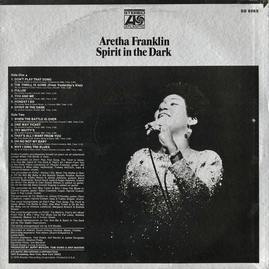 Aretha Franklin – Spirit In The Dark (SD 8265) LP 1970 US Atlantic | 中古LP