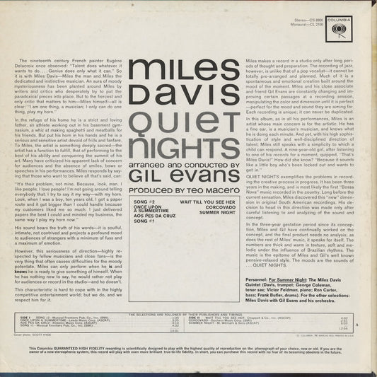 Miles Davis / マイルス・デイヴィス / Quiet Nights (CL 2106)