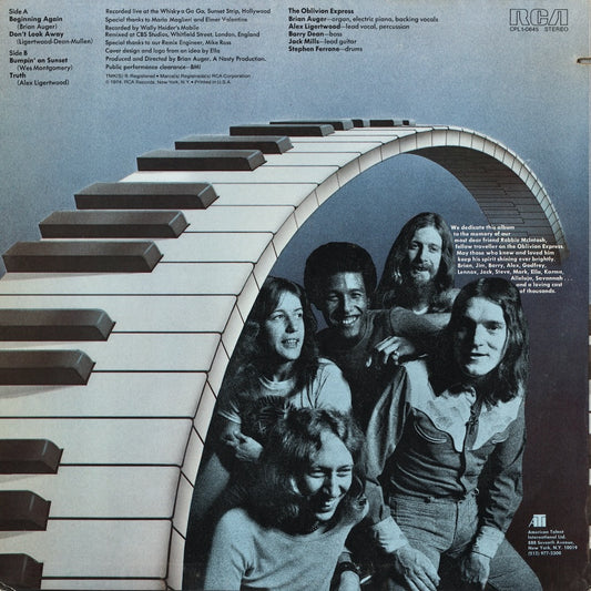 Brian Auger - Live Oblivion Vol.1 (CPL1-0645) LP 1974 US RCA|中古LP