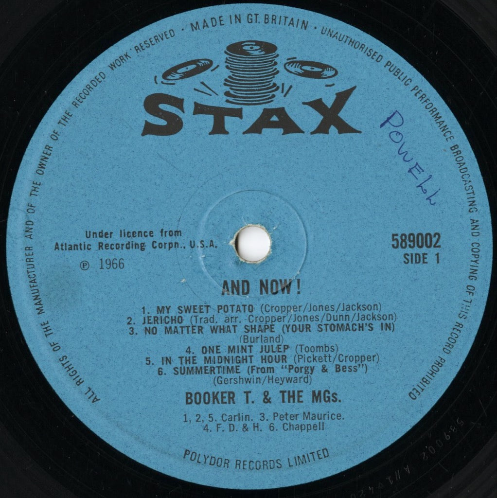 Booker T. And The M.G.'s - And Now! (STS-2006) LP 1967 UK Stax|中古LP