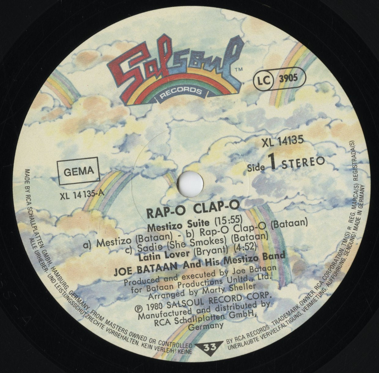 Joe Bataan - Rap-O Clap-O (XL 14135) LP 1980 GER Salsoul|中古LP