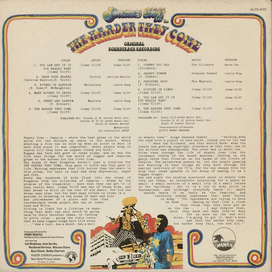 V.A. (Jimmy Cliff, Maytals, Melodians etc...) - The Harder They Come -OST (MLPS-9202) 1973 US Mango|中古LP