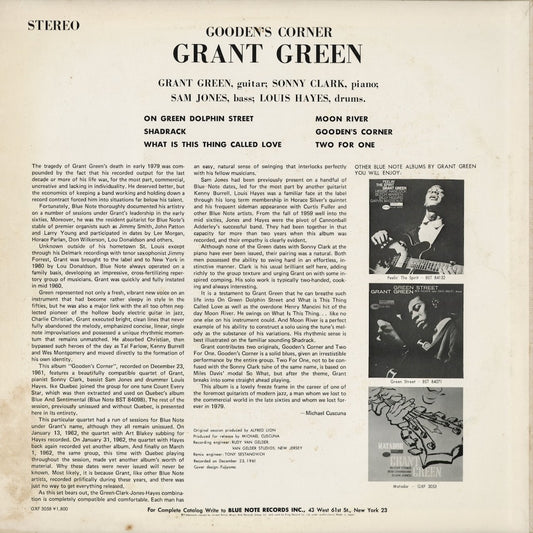 Grant Green - Gooden's Corner (GXF 3058) 1979 JPN Blue Note|中古LP