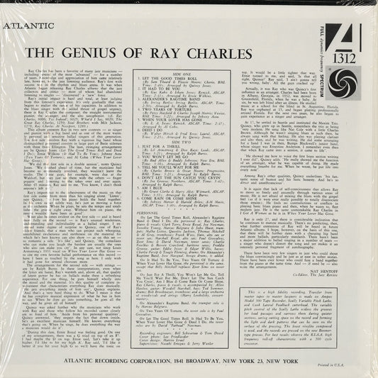 Ray Charles - The Genius Of Ray Charles (SD 1312) LP 1970's US Atlantic|中古LP