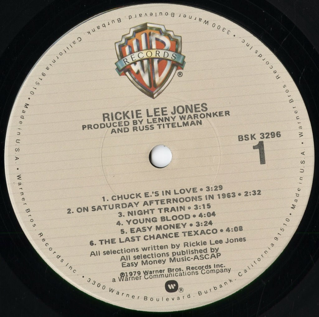 Rickie Lee Jones - Rickie Lee Jones (BSK3296) 1979 US Warner Bros.|中古LP