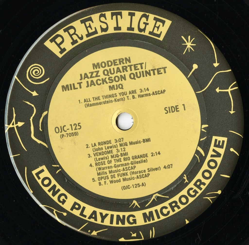 Modern Jazz Quartet, Milt Jackson Quintet - MJQ (OJC-125) 1984 US Prestige / OJC|中古LP