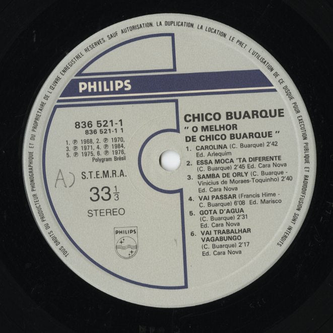 Chico Buarque / シコ・ブアルキ / O Melhor De Chico Buarque (836 521-1)