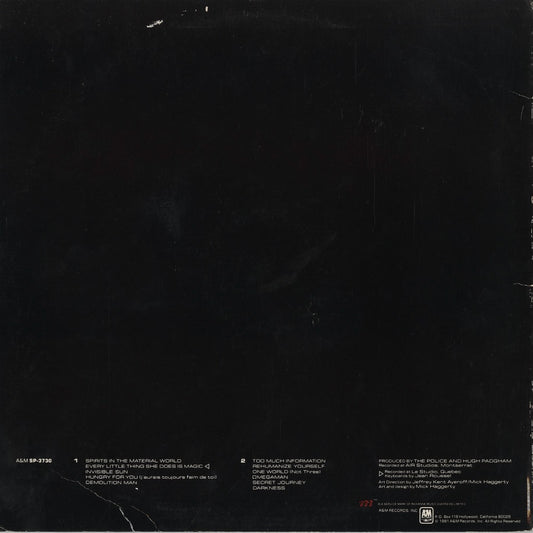 Police - Ghost In The Machine (SP-3730) LP 1981 US A&M|中古LP