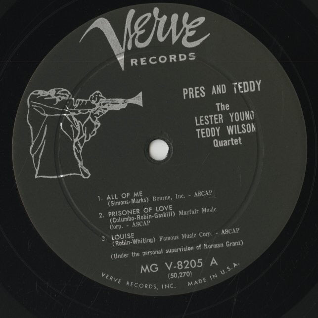 Lester Young - Teddy Wilson Quartet / レスター・ヤング テディー・ウィルソン / Pres And Teddy (MG V-8205)