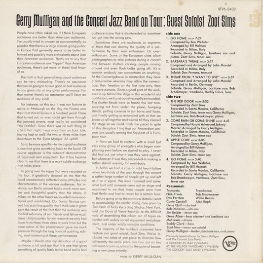 Gerry Mulligan / ジェリー・マリガン / And The Concert Jazz Band On Tour (V-8438)